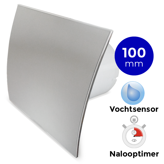 apotheker Melodieus Skiën Badkamer/toilet ventilator - met timer & vochtsensor - Ø100mm - RVS ge |  Filterfabriek